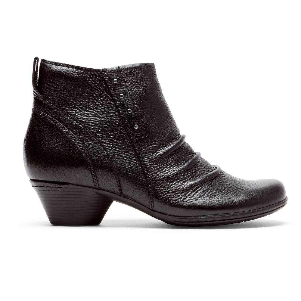 Botins Rockport Cobb Hill Laurel Riveted Senhora - Pretas ( 501-PZGIKN )